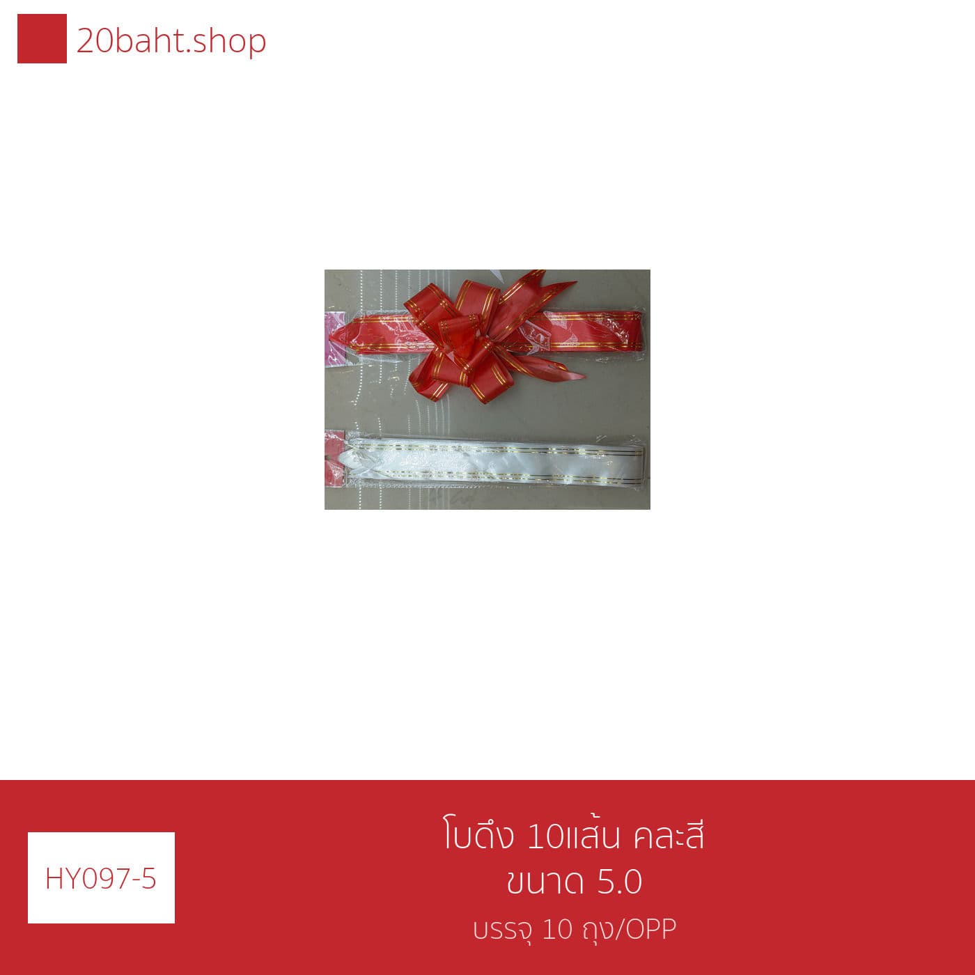 โบดึง 10แส้น คละสี ขนาด 5.0