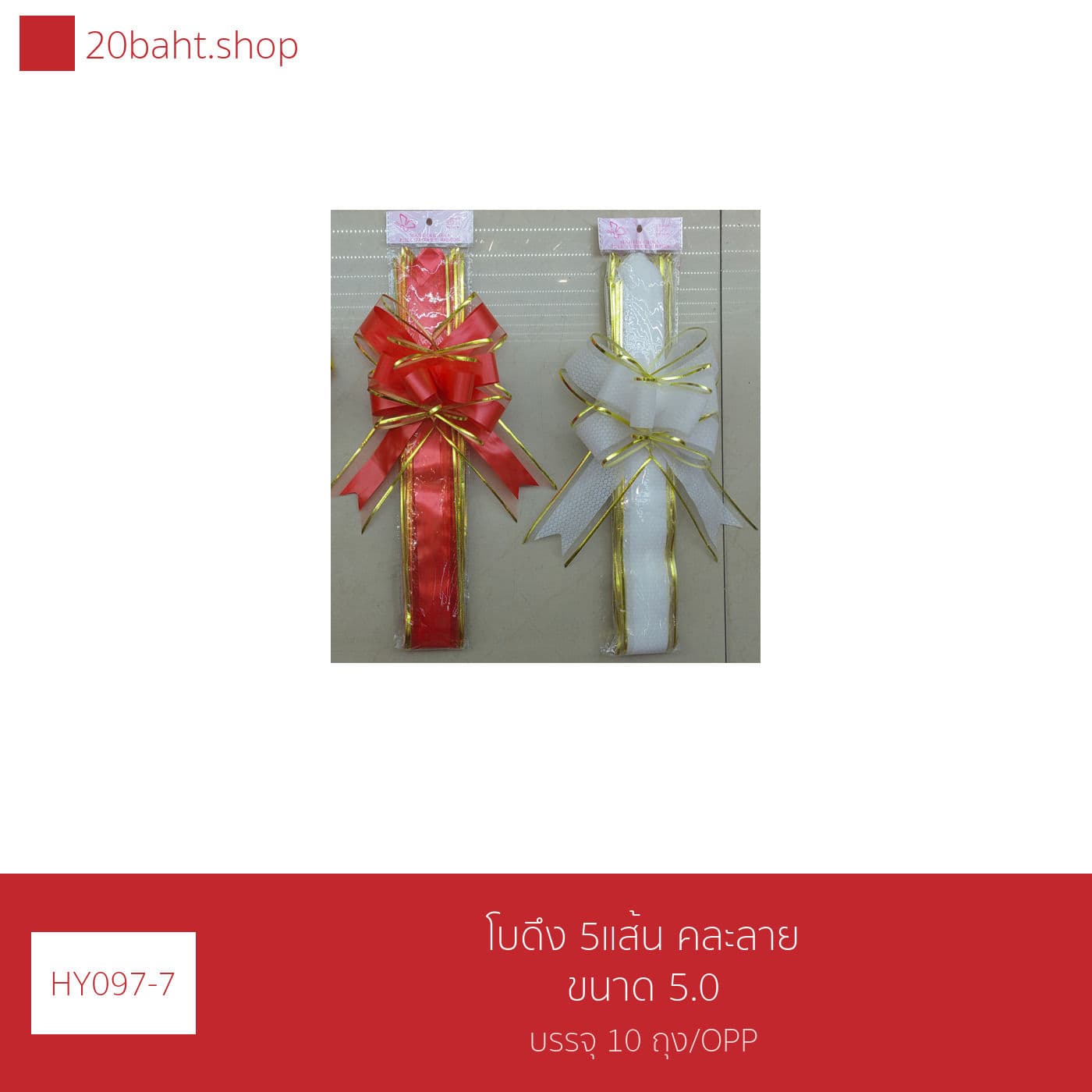 โบดึง 5แส้น คละลาย ขนาด 5.0